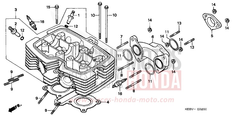 ZYLINDERKOPF von CB1300 Super Bold'or ABS EMINENCE RED METALLIC (R227) von 1998